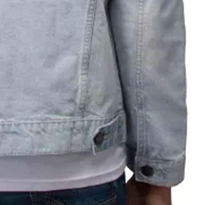 Men's <b>Light</b> Wash Denim Jacket Casual Turn-down Collar Button Front Regular Fit Spring Cotton Jean Coat Solid Color <b>Cheap</b> Price - Product Image 4