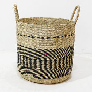Artex Dong Thap Eco-Friendly <b>Round</b> Wicker Seagrass <b>Storage</b> <b>Baskets</b> with Handles for Natural Home and Office Decor - Product Image 3