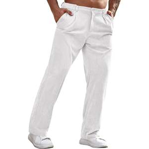 2025 hommes pantalons en velours côtelé taille élastique jambe droite décontracté pantalon plissé fermeture éclair Anti-rides couleur poches amples - Product Image 6