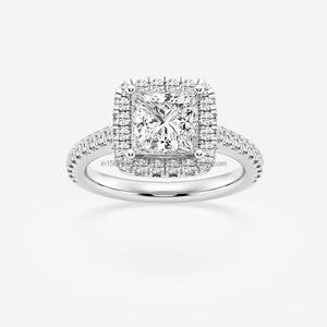 Bague perle quotidienne de luxe en or blanc 14 carats IGI/GIA Lab diamant créé avec une mode fine pour les bijoux de cadeau de mariage de princesse - Product Image 4