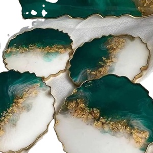 ที่รองแก้วไม้เรซินทำด้วยมือมาพร้อมคุณภาพสูงถาดรองแก้วเครื่องดื่มทนทานทันสมัยสำหรับตกแต่งโต๊ะในบ้าน - Product Image 4