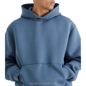 Personalizado bordado Puff impresión poliéster forro polar de gran tamaño Boxy recortada hombres Sudadera con capucha - Product Image 3