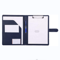 Portefeuille d'affaires personnalisé couleur bloc-notes organisateur portefeuille en cuir pour hommes avec clip en métal tenir le papier A4