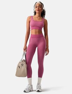 Womens Workout Sets 2 Piece Seamless Square <b>Neck</b> Sports Bra <b>Padded</b> Butt Lifting Leggings High Waist Yoga Gym Outfits - Product Image 1