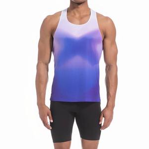 Camiseta sin mangas transpirable para hombre, diseño sublimado, cuello redondo, material de poliéster, chaleco deportivo para gimnasio, personalizable, bajo MOQ, precio económico - Product Image 5