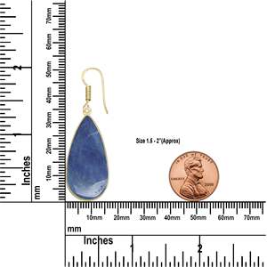 Pendientes de Diseño de Alta Gama, Elegantes y Modernos, con Aventurina Natural Plateada, Color Azul, para Fiesta, a Precio de Fábrica - Product Image 4