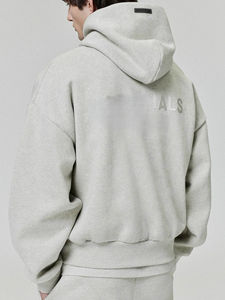 เสื้อฮู้ดดี้ OEM ทรงผู้ชาย ป้ายยางยืด ผ้าคอตตอนฟลีซเนื้อหนัก เสื้อฮู้ดดี้สำหรับผู้ชาย ทรงโอเวอร์ไซส์ เสื้อสเวตเชิ้ตทรงหลวมสำหรับผู้ชาย - Product Image 4