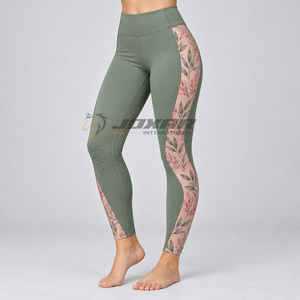 Leggings d'équitation haut de gamme pour femmes, avec grip intégral en silicone, légers, en tissu extensible respirant et anti-humidité - Product Image 1