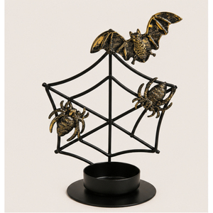 Custom Handmade Vintage Style Iron Spiderweb Tealight Stand Desktop Ornament for Halloween Themed Home <b>Bar</b> Party Decoration - Product Image 1