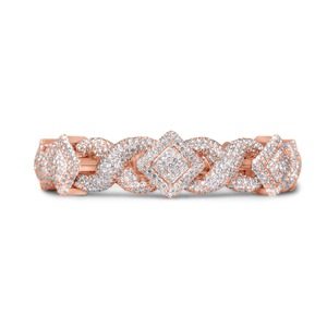 High Demand Rose Gold <b>Infinity</b> Link Round Brilliant Cut Moissanite Rhodium Plated Wrap <b>Bracelet</b> Fully Iced Square Gifts Parties - Product Image 2