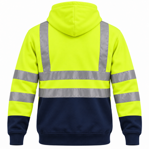 Sweat-shirt à capuche haute visibilité personnalisé avec logo, fluorescent et réfléchissant, pour hommes et femmes, vêtements de travail extérieurs - Product Image 5
