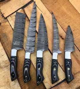 Nouvel ensemble de couteaux de cuisine Damas forgés, couteaux de chef professionnels à manche intégral, pour boucher et cuisinier, ensemble de couteaux OEM - Product Image 2