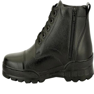 Botas Altas de Seguridad Unisex de Goma Negra con Puntera de Acero, Parte Superior de Cuero, Forro Transpirable, Suela Amarilla Impermeable, para Todas las Estaciones - Product Image 3