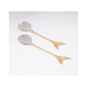 Hot Sales Stainless Steel Salad Serving Set for Kitchen <b>Fish</b> Design Serving Set With Mirror Polish Flatware Salad Set for Home - Product Image 1