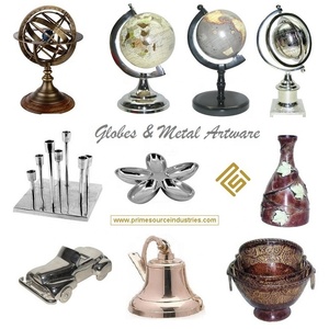 Artículo de regalo decorativo para el hogar de diseño antiguo de alta calidad, globos artesanales de aluminio, globo de escritorio, artículo de artesanía india de lujo - Product Image 6