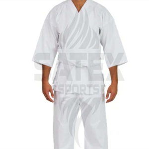 Ensemble d'uniformes de karaté blancs Satex avec ceinture, légers, élastiques, respirants, séchage rapide, polyester/coton, logo personnalisé, haute qualité - Product Image 2