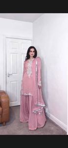 Conjunto Moderno de Salwar Kameez de 3 Piezas, Georgette Sintética Pesada de Secado Rápido, con Atractivos Bordados y Lentejuelas para Fiestas y Bodas - Product Image 4