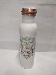 Ensemble carafe à eau en cuivre imprimé, pichet de chevet en cuivre avec verre, ensemble gobelet et carafe en cuivre pur, cuivre artisanal - Product Image 2