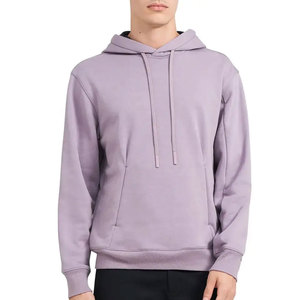 Sweat à capuche épais en molleton de coton vieilli, personnalisé, uni, pour homme, style streetwear hiver - Product Image 2