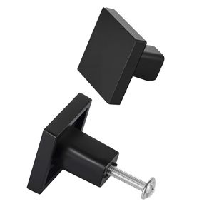 Set di 10 Maniglie Nere in Lega di Zinco da 3 cm per Mobili, Pomelli Quadrati per Cassetti e Maniglie per Porte di Cucina e Cassettiere - Product Image 5