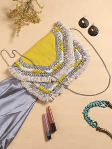 โบฮีเมียน Banjara Boho กระเป๋ามีพู่และกระจกทำงานทำในอินเดีย - Product Image 2