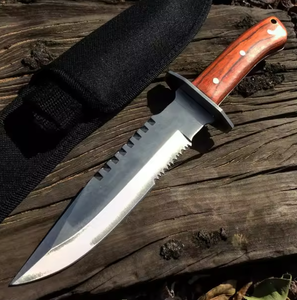 Couteau de chasse Bowie en acier Damas de qualité supérieure, personnalisable, vente en gros OEM/ODM, lame fixe à pointe tombante pour le camping, la pêche et la survie - Product Image 4
