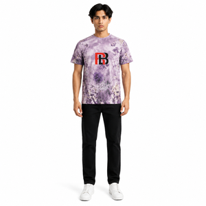 Camiseta Tie-Dye Floral Premium Personalizada para Hombre, 180GSM, Algodón Modal, Corte Relajado, Ropa Urbana de Lujo, Precio al por Mayor OEM - Product Image 1