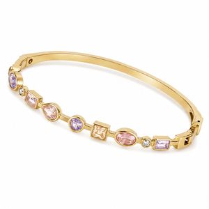 Pulseras de Acero Inoxidable PVD Chapadas en Oro de 18K con Piedras Preciosas, Brazalete de Circonia Cúbica para Mujer - Product Image 6