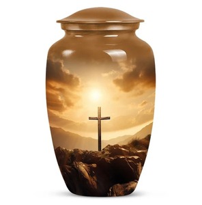 Urna Funeraria Personalizada con Diseño de Paisaje Natural para Cenizas Humanas de Adultos, Urna Grande de Metal con Tapa - Product Image 3