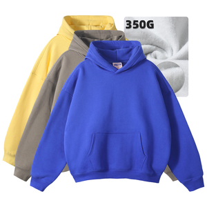 Sudadera con Capucha Oversize de Felpa Cepillada de Mezcla de Algodón 400 GSM para Mujer con Bolsillo Canguro, Estilo Casual Relajado y Urbano - Product Image 2