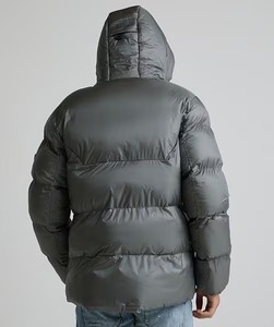 Black Unisex Winter Bomber Jacket Hood Stand Collar Zip-Up <b>Waistcoat</b> Outdoor Eco-Friendly Breathable Patchwork Customized Logo - Product Image 2