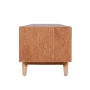 Mueble de TV estilo lujo con 2 puertas, 1 cajón y 1 estante, 180 cm, hecho de madera maciza de teca de Indonesia. - Product Image 5