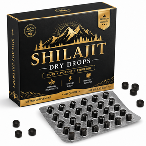 Comprimés de Shilajit de l'Himalaya OEM 200mg, Acide Fulvique Naturel pour Soutenir l'Énergie et la Vigueur, Shilajit Pur, 60 Comprimés pour Hommes et Femmes - Product Image 1