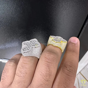 Luxury Cross Moissanite Diamond Ring Set For Men Gold And Silver Jewelry - Product Image 1