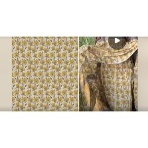 Tissu imprimé élégant en mélange de polyester et de lin pour la confection de vêtements de mode, la couture artisanale et la décoration intérieure - Product Image 3