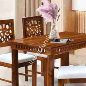 Juego de Comedor de Madera Maciza Hecho a Mano de Lujo para 4 Personas, Acabado de Madera Maciza Premium, Decoración Tradicional para el Hogar - Product Image 4