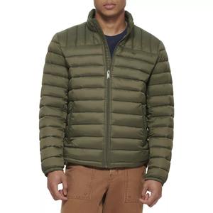 Manteaux d'hiver chauds à capuche pour hommes avec logo personnalisé, vestes matelassées en cuir grande taille pour hommes avec logo personnalisé - Product Image 2