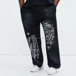 กางเกงขายาวทรงตรงเอวกลางผ้าสเวตแพนท์พิมพ์ลายสกรีนสไตล์ซันเฟดสำหรับผู้ชายรุ่นใหม่ขายดี ออกแบบเองได้ เป็นมิตรกับสิ่งแวดล้อม - Product Image 5