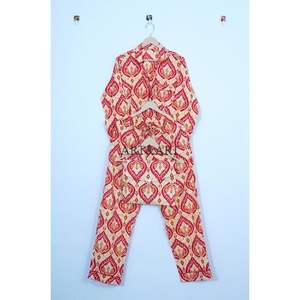 Conjunto de Pijama de Algodón con Diseño Floral Paisley, Estampado a Mano, Ropa de Dormir Ligera para Mujer, Conjunto de Verano para Descansar - Product Image 5