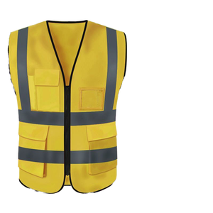 تشجيانغ عالية الوضوح البناء عمال تحذير حماية حركة المرور عاكس رصف العمل سترة زرقاء مع جيب الرمز البريدي - Product Image 3