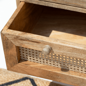 Armoire à portes en rotin Vandana Vesta Flux, design moderne en bois massif tressé naturel, meuble de rangement - Product Image 6