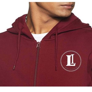 Sudadera con Capucha Personalizada, Cierre Completo, Impresión de Letras en Toda la Superficie, Estilo Urbano, Talla Grande Disponible, 100% Algodón para Hombre - Product Image 2
