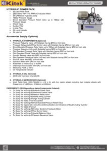Nuevo equipo de laboratorio educativo de Metal hidráulico básico KITEK para aprender hecho en India Maharashtra - Product Image 4
