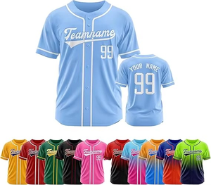 Printed Hip Hop Baseball Jersey for Men Casual Button <b>Down</b> Shirts Short Sleeve Active Team Sports Uniform Custom Fashion - Product Image 2