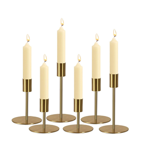 Bougeoirs en laiton pour bougies piliers, luxueux, modernes, décoratifs, centre de table, bougeoirs uniques, lot de 6, Noël, Saint-Valentin - Product Image 1