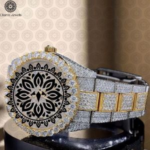 Charm Jewells Luxury Stainless Steel <b>Watch</b> <b>Diamond</b> Bezel Analog Dial Sapphire Crystal Folding Clasp 40mm Unisex - Product Image 2