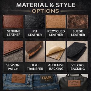 Wholesale Custom Logo Embossed Leather Patches for Denim Jeans Bulk OEM Branding with Personalized Name & Brand Labels - Product Image 6