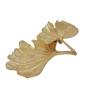 Plateau à bijoux en métal, petit porte-bagues en forme de feuille, organiseur de bijoux, plateau à bibelots pour coiffeuse, décoration de Noël et d'anniversaire - Product Image 5