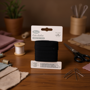 Bande élastique Ilan 10 mm x 3 m noire pour la couture et l'artisanat - Product Image 3