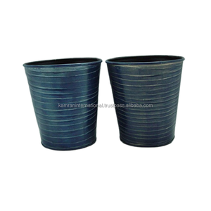 Juego de 2 macetas de diseño de Metal puro de alto estándar para restaurante, jardín, accesorios decorativos para macetas florales - Product Image 3